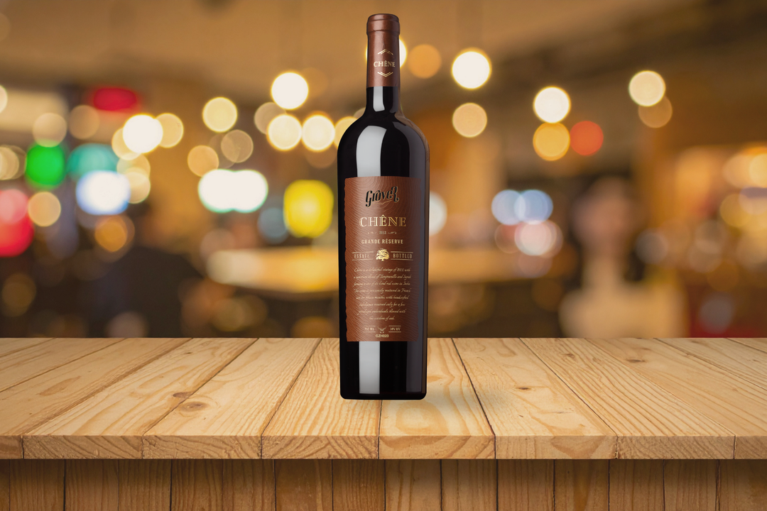 Grover Zampa Chêne Grande Reserve Red wine bottle from Nandi Hills, India