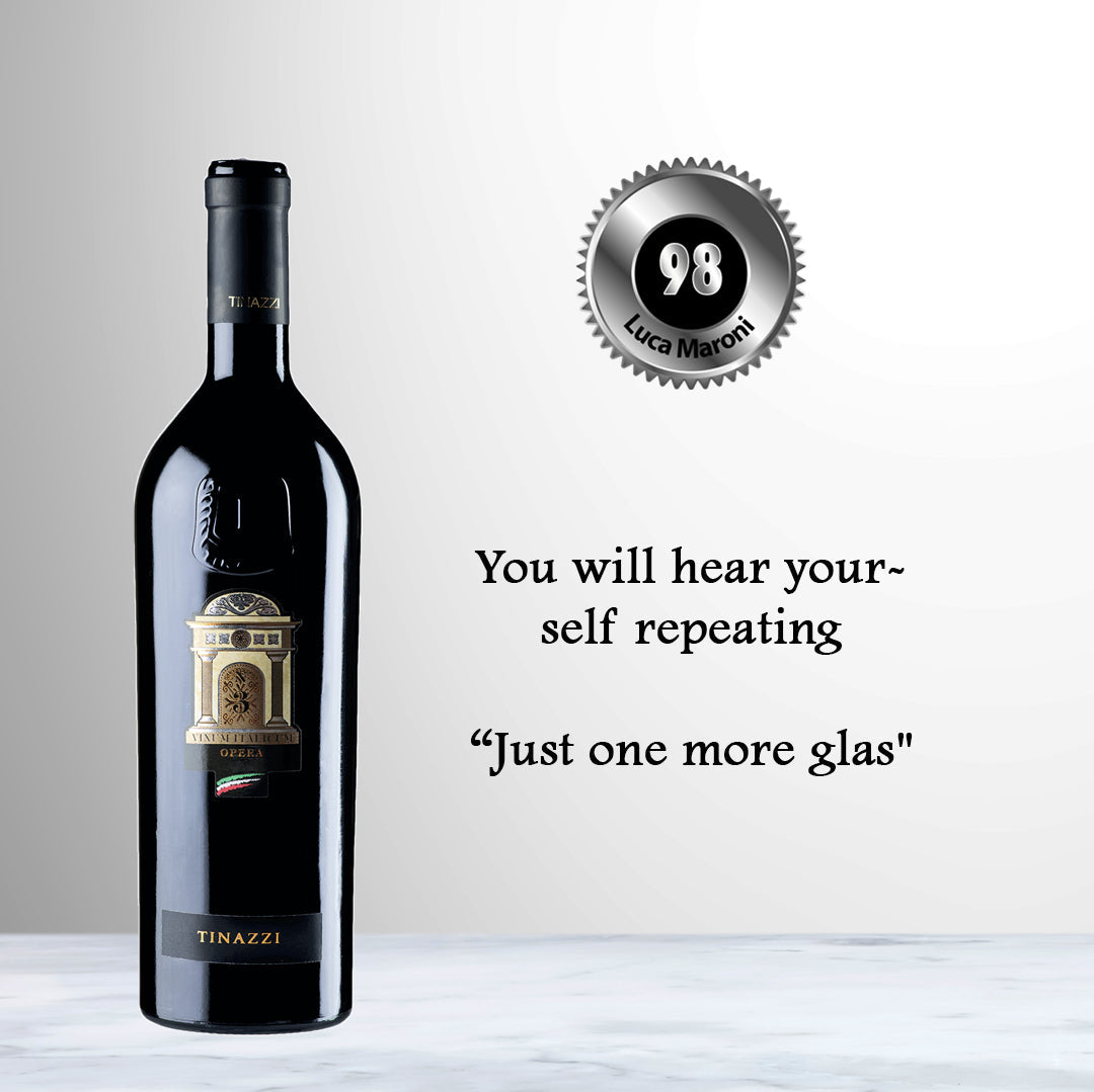 Bottle of Tinazzi Vinum Italicum Opera No.3 2021 bold Italian red wine blend.