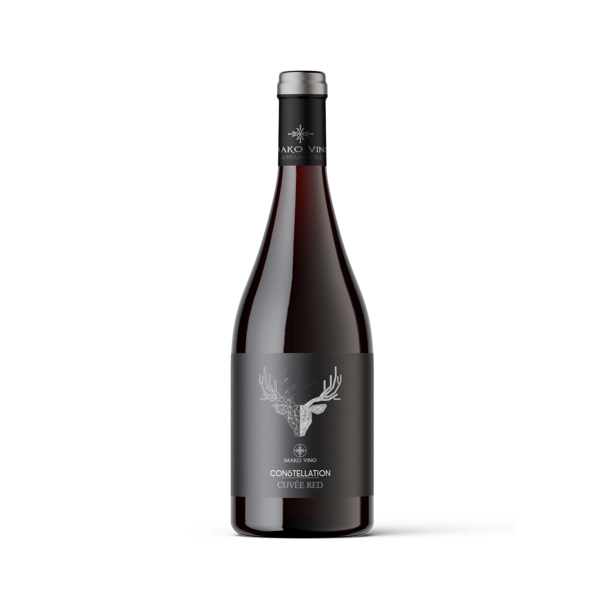Bottle of Imako Constellation Cuvée Red 2020 premium North Macedonian red wine blend with dark berry and spice character.