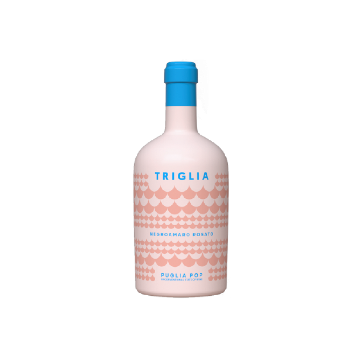 Bottle of Puglia Pop Triglia Negroamaro Rosé 2022 from Salento, Puglia, Italy, crafted from 100% Negroamaro.