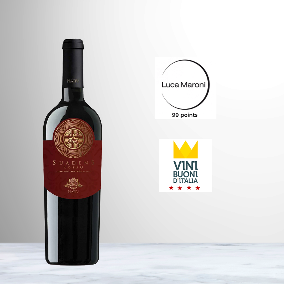 Bottle of Nativ Suadens Rosso 2020 Red Wine | Campania, Italy.